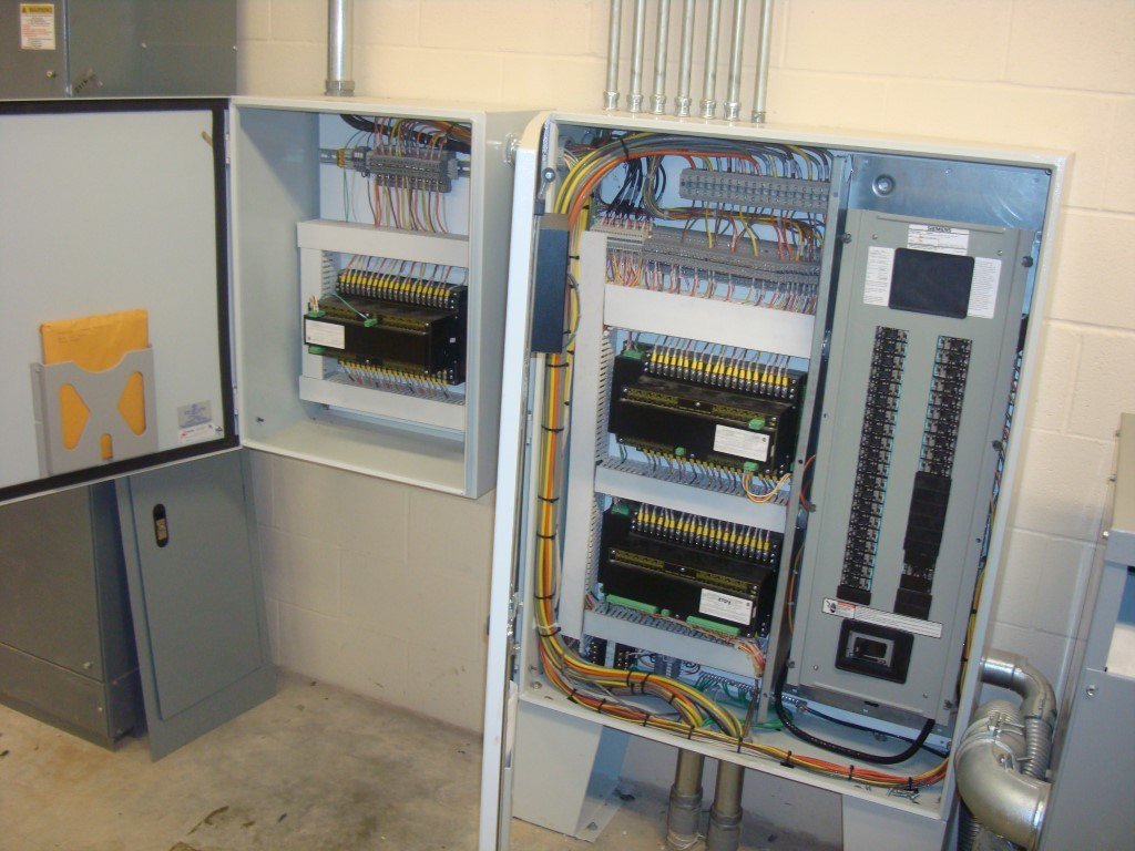 image of control panels with doors open, heat trace, design