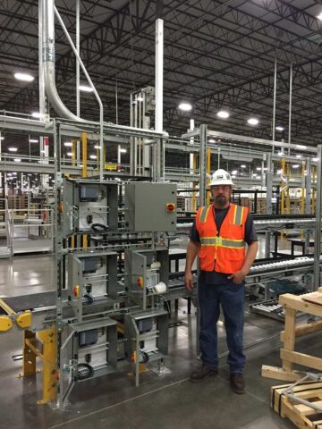 Decker Electric tech working on materials handling