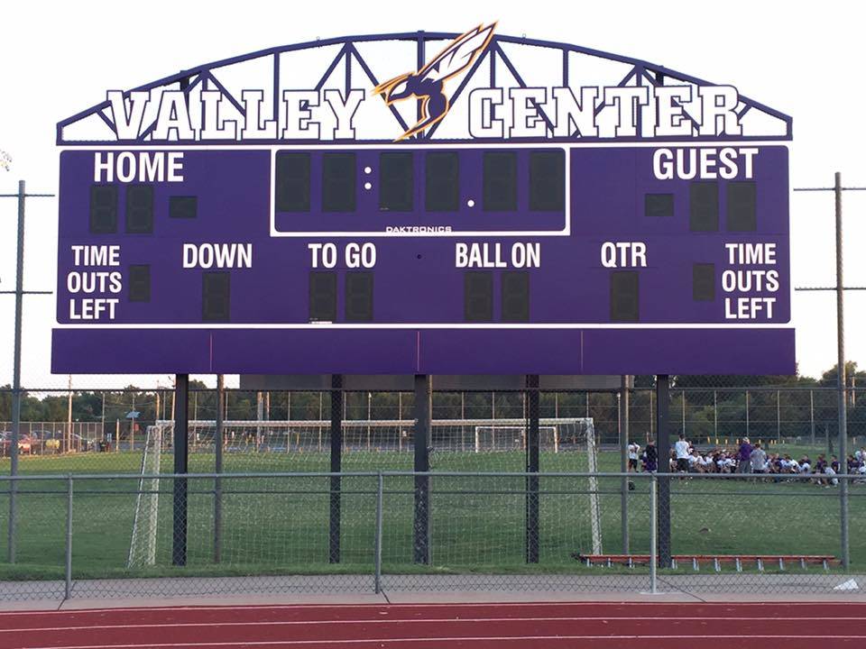scoreboard at Valley Center's highschool football, installed by Decker Electric