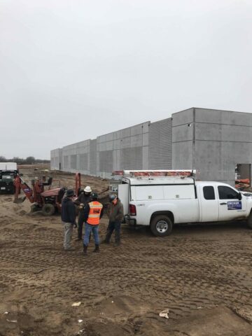 Construction site with Decker Electric team