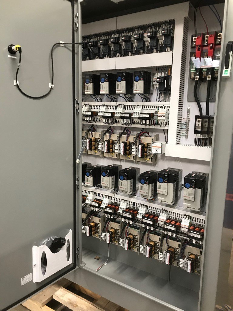 open door to see inside a panel, work done by Decker Electric