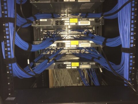 blue cabling work by Decker Electric in commercial facility