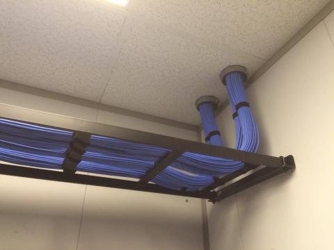 blue cabling work by Decker Electric in commercial facility
