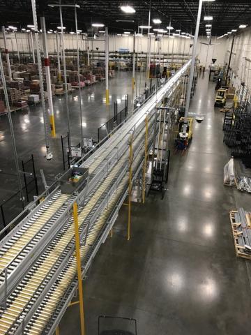 large warehouse with materials handling work done by Decker Electric