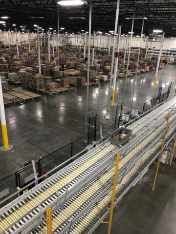 large warehouse with materials handling work done by Decker Electric