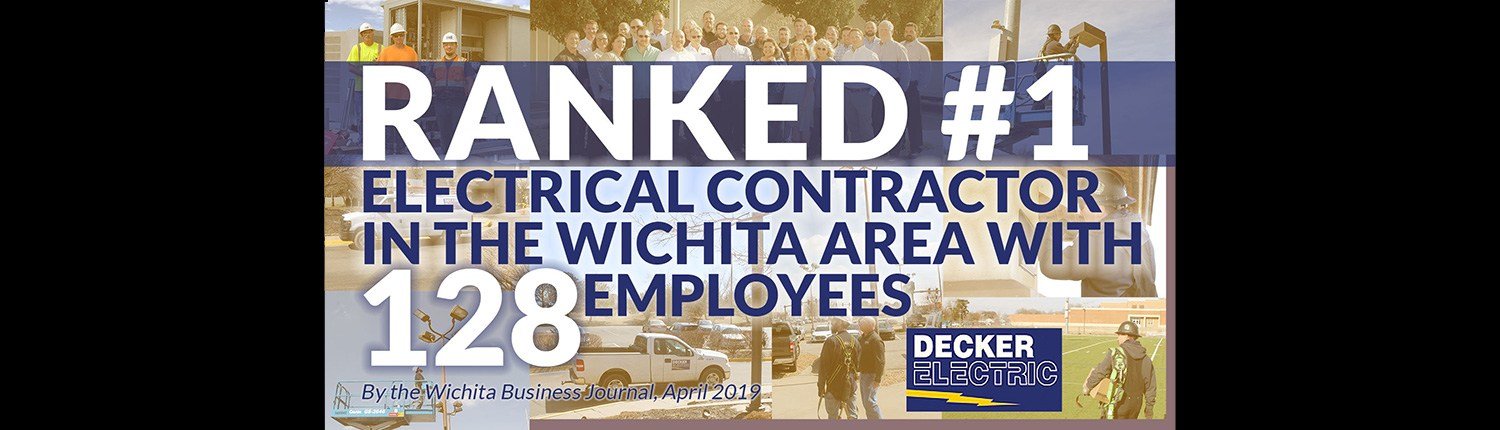 Graphic image on Decker Electric ranked #1 for hiring Wichita workers