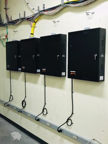 black electric panels